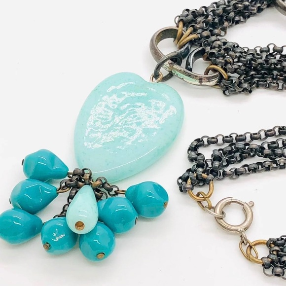 Vintage beautiful and unique heart pendant necklace 💙 - Picture 2 of 12